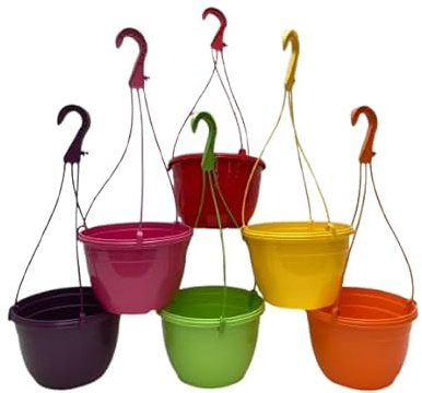 The Flowerpot Men Coloured 20cm Hanging Plant Pots (x10)