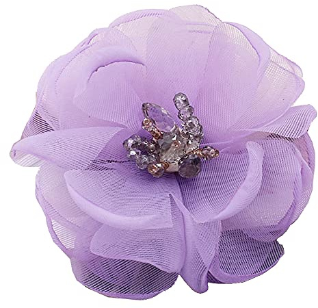 KABELIFE Blume Brosche Ansteckblume Blume Haarklammer Haarclip Haarspange Haarblume Haarblüte Haarschmuck für Hochzeit Party Dekoration (Helllila)