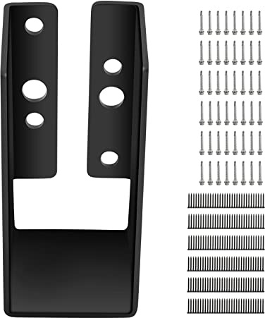 VEVOR Soportes de Viga Ocultos 24 Piezas Soporte de Viga para Conectar Madera 51x102 mm, Diámetro Interior 40,6 x 91,4 mm Placa de Acero Q235 con Recubrimiento en Polvo para Viga de Madera, Negro