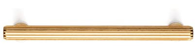 Gedotec Möbelgriffe Aluminium | 1 Stück - Falttüren-griffe Möbel | Länge: 160 mm | RILLE 0528 | Griff Messing gebürstet - klassisches Design | Schrankknopf Schubladenknopf Küchengriffe Türgriffe