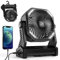 Camping Fan with LED Lantern, 20000mAh Rechargeable Battery Operated Outdoor Tent Fan with Light & Hook, 270° Pivot, 4 Speeds, Personal USB Desk Fan for Camping, Power Outage, Hurricane(Black)…