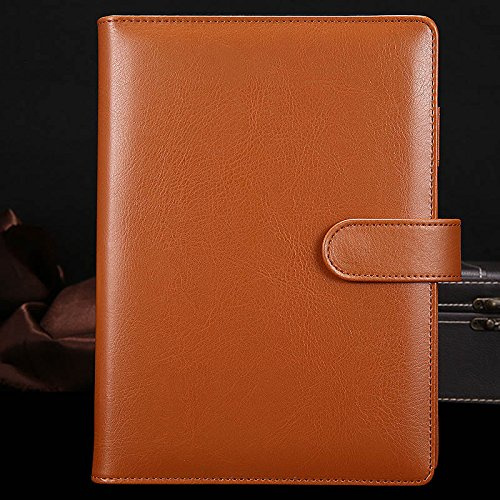 A5 Braun PU Leder Binder 6-Ring Notizbuch Binder Cover Nachfüllbar A5 Personal Planner Budget Binder mit Magnetschnalle Verschluss