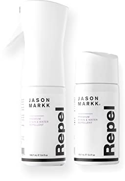 Jason Markk Produkt Bundle, Repel Imprägnierspray + Nachfüllflasche, Wasserbasis,erzeugt eine haltbare,atmungsaktive Schutzschicht,die Flüssigkeiten & Flecken abweist,sicher auf allen Materialien