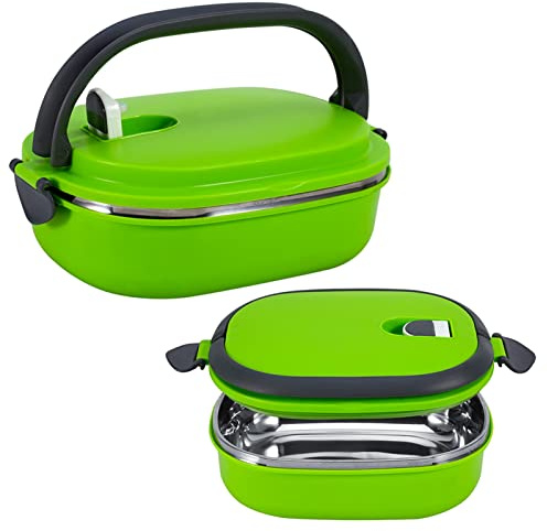 KIMISS Stainless Steel Insulated, Storage Supper Dinner Lunch Box Thermal Food Layer 1 Green