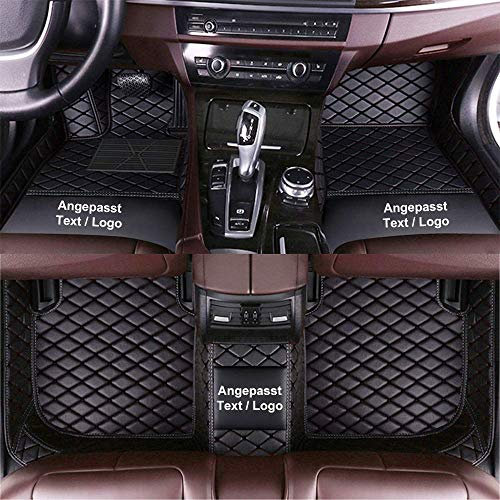 Anpassen Fußmatten für Peugeot 508 308 307 407 207 208 206 408 CC SW GT,PU-Leder Allwetter rutschfeste wasserdichte Auto Fussmatten Set (Schwarz)