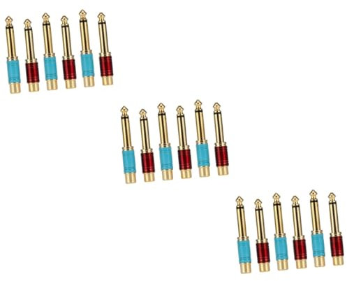 Artibetter 18piezas Conjunto De Adaptadores De Audio Mono Macho Hembra De Conectores Metálicos para Guitarras y Mesas De Mezcla Transferencia De Sonido Sin Pérdidas Textura Antideslizante