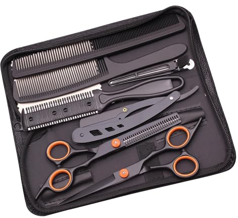 Set di forbici da taglio per capelli – taglio diradante per parrucchiere – taglio per barba – modellare la barba, la cura, le forbici, forbici per sfoltire professionali per uomini e donne