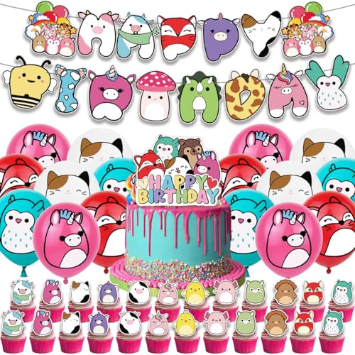Cartoon Birthday Party Decorations Supplies, Banner, Balloons, Cake Topper, Cupcake Toppers Cake Decorations