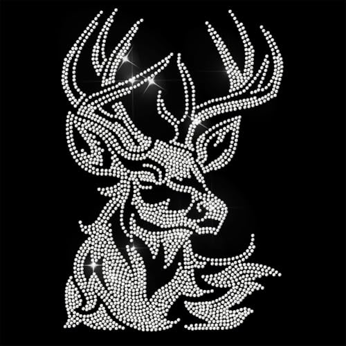 ANATTASOUL Bügeleisen Auf Strass Transfer Aufkleber 29.7×21 CM Kristall Bügelaufkleber Hirsch Hotfix Bling Strass Patch Für Kleidung Hut Tragetasche DIY Kunsthandwerk Geschenke Festival