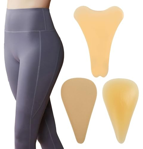 TUONYIS 3 protezioni adesive per biancheria intima, riutilizzabili, invisibili, senza cuciture, anti silicone, impermeabili, per leggings, costumi da bagno, costumi da bagno, pantaloni da yoga, bikini