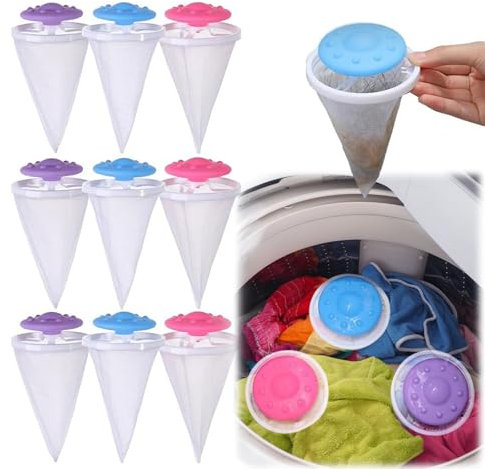 Pet Hair Remover Washing Machine,Lint Catcher Washing Machines,Cat Dog Pet Fur Catcher Reusable,Pet Hair Remover for Laundry,Floating Hairs Filtering Mesh (9PCS)
