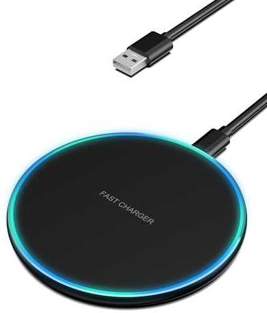 15W Chargeur sans Fil, RENGOGA Wireless Charger avec 16/15/14/13/12 Pro Max Mini, Samsung Galaxy S25/S24/S23/S22/S21/Note 20, Huawei, Xiaomi – Chargeur à Induction ...