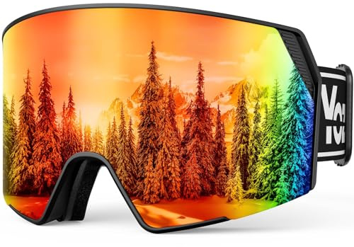 YOZISS Snowmobile Ski Goggles Women Men Youth, OTG Snowboarding Goggles, Anti-fog Snow Goggles UV400 Dual Lenses for Skiing Snowboarding Snowmobile