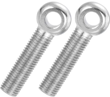 PATIKIL 2 st M 16 x 75 mm axel svängbar lyftskruv 304 rostfritt stål metrisk helgängad fiskögonhål skruv rigging bult metallmonteringsskruvar silverfärger