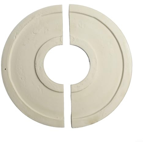 Besttoolifes Medallón redondo dividido de poliuretano decorativo para ventilador de techo, cubierta de lámpara, roseta de techo, adorno de 315 mm, exterior de 100 mm de diámetro interior, color blanco