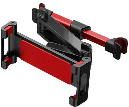 Eastrise Adjustable Car Headrest Tablet Mount Holder Auto Backseat Tablets Stand for Kids Compatible with iPad Air Mini/Cell Phone/Galaxy Tab or Other 4.7-10.5 Device (Black&Red)