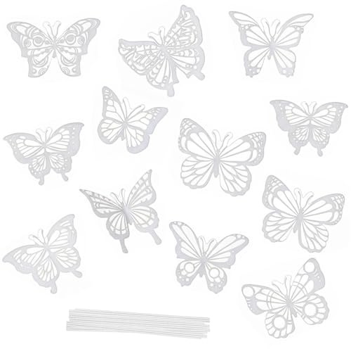 48 Stück Schmetterling Tortendeko, 3D Lebendige Schmetterling Topper Butterfly Tortendeko Butterfly Cupcake Topper für Geburtstagsfeier Hochzeit Jahrestag Party DIY Dekoration