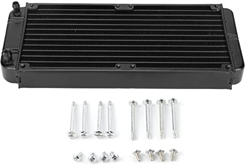 Hominas Wasserkühlungskühler, 18 Röhren Aluminium-Wärmetauscher G1/4 Gewinde Wasserkühlung Kühlkörper für PC CPU Computer Wasserkühlsystem, 120 mm