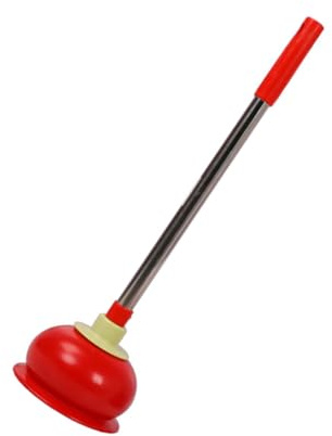 NIYANGLE Stantuffo per WC in Acciaio con Manico Gomma Pompa Disotturante per Scarichi Bagno Pulizia Efficiente e Pratica per Casa Ufficio e Hotel Rosso