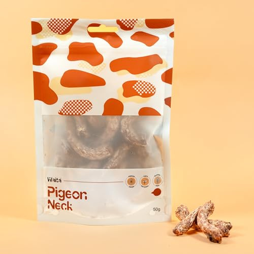 Waita Freeze Dried Pigeon Neck Dog Treats & Cat Treats 50g | 100% Pigeon Neck | High Protein Natural Treats | Grain Free | Single Ingredient Crunchy Chew