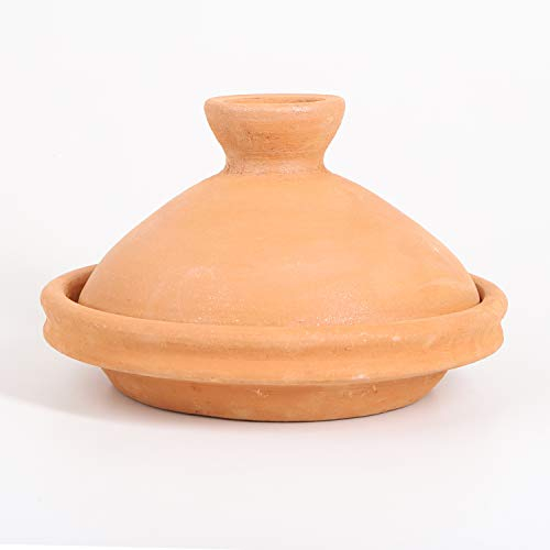 Casa Moro | Moroccan Tagine Terra Natural Diameter 30 cm Cooking for 3-5 People | unglazed garden pot clay pot | Hand-thrown from Marrakesh | TA7105