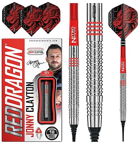 RED DRAGON Jonny Clayton Original 2.0 Premium Wolfram Dart Set mit Flüge und Schäften