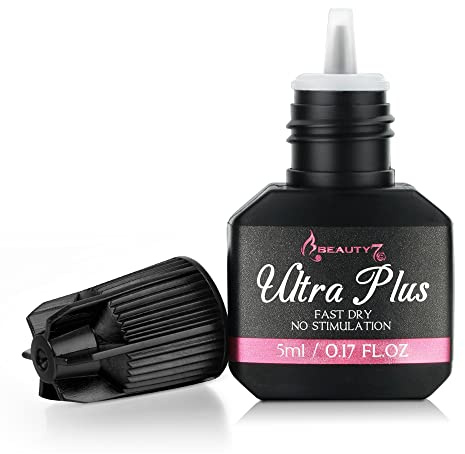 Beauty7 Low Stimulation DIY Extension Eyelash Glue Black 5ml for Self-application, 3-4 Second Drying Individual Lash Adhesive, No Irritaiton for DIY Lash Extension
