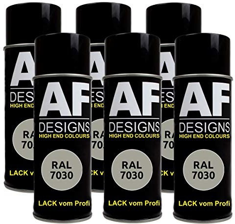 Alex Flittner Designs Spraydose RAL7030 STEINGRAU seidenmatt, seidenmatt | 6er Pack RAL Spraydosen a 400 ml pro Dose