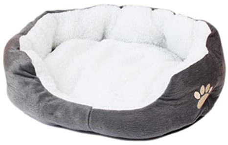 Lettino per animali domestici, l'originale lettino per cani e gatti a forma di ciambella con pelliccia soffice, lavabile in lavatrice, cuscino alto, miglior letto adatto per cani di taglia piccola