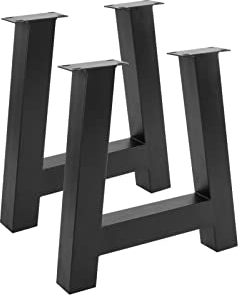 SAM Tischgestell in A-Form, 2er Set, Roheisen lackiert, schwarz, A-Gestell aus Metall für Holztische, 70 x 10 x 74 cm, Gestell für DIY-Projekte