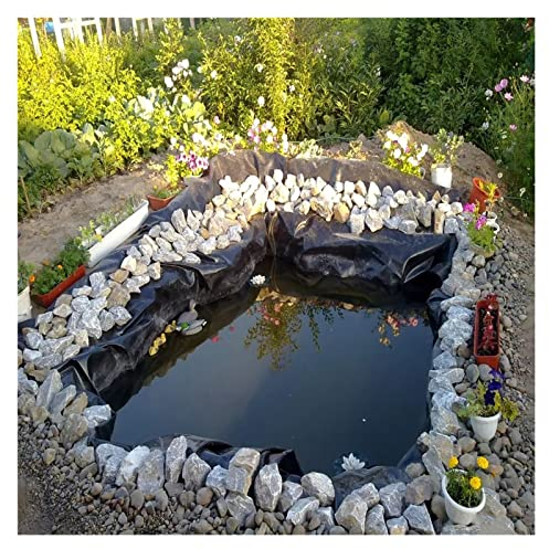 DYXJB Estanque Prefabricado HDPE Pond Liner 0,35mm Reforzado Impermeable Plegable Lona Estanque (Color : Black, Size : 2x4m)