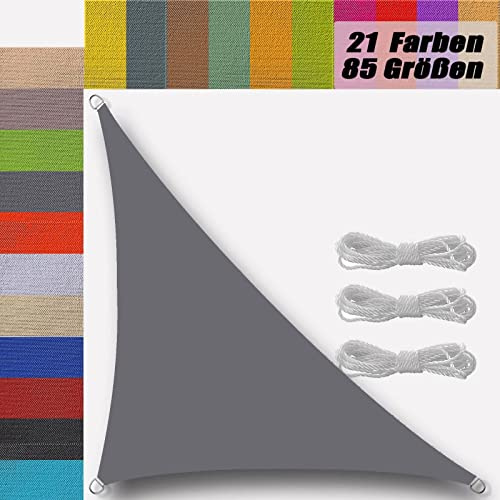 tenda vela grigio da giardino esterno terrazzo impermeabile tende da sole esterno giardino piscina prato attività all'aperto 2x2x2.8m triangolare