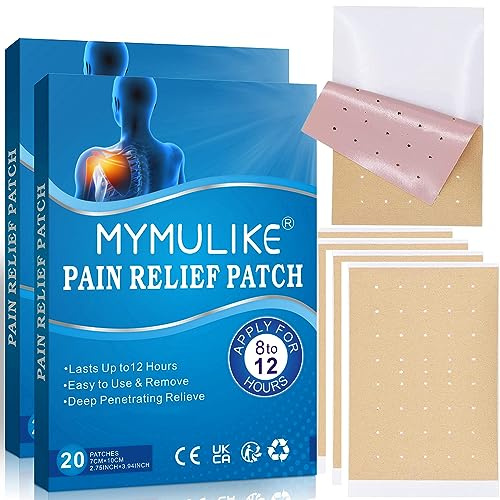 40 Count Pain Relief Patch, Hot Moxibustion Pain Relief Patches, Pain Relief Wormwood Sticker Self Heating Warming meridians Patches Plaster, Discomfort Relief Plaster