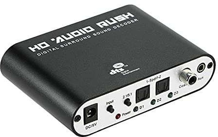 Irfora Digital zu Analog 5.1 o Sound Decoder Wandler/Konverter SPDIF,5.1 o Rausch SPDIF koaxial zu 5.1/2.1-Kanal DTS/AC-3-odecoder Surround Sound Rush for STB DVD-Player HD-Player Xbox 360 EU-S