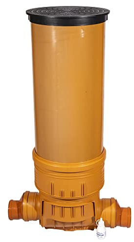 Kontrollschacht Revisionsschacht DN 400 mit Rückstauklappe 2 x Ø110 mm Abwasserschacht Komplett Set - Schachtboden + Rohr + Deckel + Gleitmittel