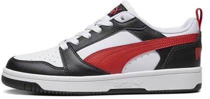 PUMA Rebound V6 LO JR, Zapatillas, White-FOR All Time Red Black, 36 EU
