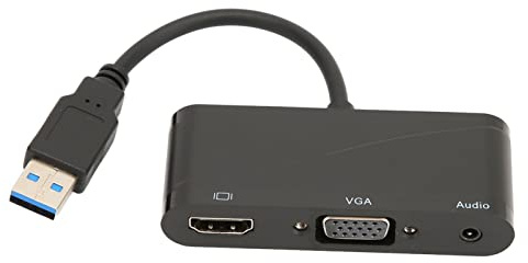 Adaptador USB3.0 a HD, Convertidor de Adaptador USB a VGA 1080P 60HZ 5Gbps, Compatible con 7/8/10/11