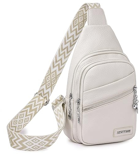 Myhozee Sling Bag Damen Klein Brusttasche PU Leder Schultertaschen Handy Umhängetasche Crossbag Umhängen für Outdoorsport, Wandern, Radfahren, Reisen