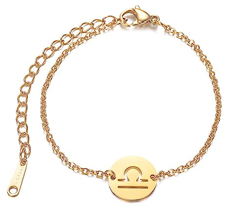 LODMLOER Armband Mit 12 Sternbildern Für Frauen – Geburtstagsgeschenke, 18 Karat Gold, Amulett-Armbänder, Widder, Stier, Zwillinge, Krebs, Löwe, Sternzeichen, Schmuck Für Freundin