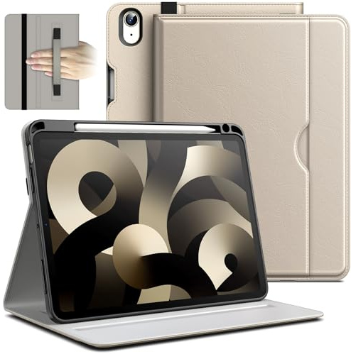 JETech Hülle für iPad Air 11-Zoll M4/M3/M2 (2026/2025/2024), iPad Air 5/4 (10,9 Zoll, 2022/2020), PU Leder Folio Schützende Cover Schutzhülle mit Stifthalter & Tasche (Polarstern)