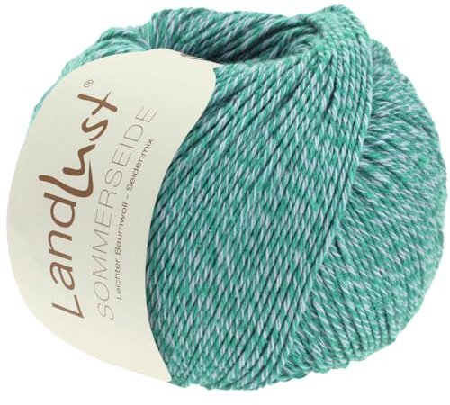 LANA GROSSA Landlust Sommerseide | Feines & leichtes Baumwoll-Seidengarn | Handstrickgarn aus 50% Seide & 50% Baumwolle | 50g Wolle zum Stricken & Häkeln | 170m Garn FB 52