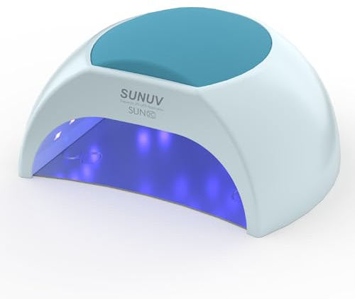 SUNUV SUN2C - Lampada UV da 48 W per unghie, a LED UV con 4 impostazioni di timer, luce LED per unghie compatibile con tutti i tipi di gel, asciugatura rapida, colore blu
