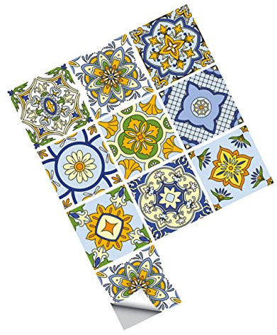 Yardenfun 10stücke Selbstklebende Fliesenaufkleber Mit Wasserschutz Dekorative Wandsticker Für Küche Und Bad Im Mandala-design