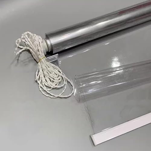 X1NGFU Tende A Rullo PVC Trasparente,Antipioggia Tende Avvolgibili per Finestre,Plastica in PVC Tapparella Avvolgibile Antipolvere,per Esterno,Personalizzabile,Larghezza X Altezza (185cm x 260cm)