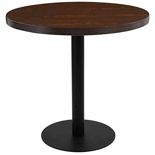 Chaduof Bistrotisch, Stehtisch, Balkontisch, Partytisch, Biertisch, Beistelltisch, Bierkasten Tisch, Dunkelbraun 80 cm MDF
