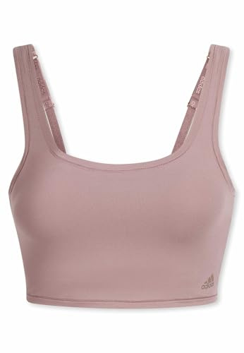 adidas Damunderkläder undertröja cropped cami-sport aktiv mikrokropp passform bustier, wonder oxid_4A0246, L, Wonder Oxid_4a0246, L