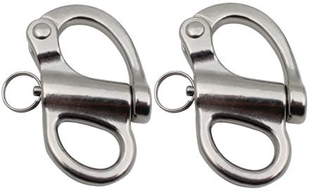 Vastsea 2 Pièces 69mm-316 Mousqueton à Oeil Pivotant, Manille à Ressort, Manille à Dégagement Rapide, Utilisé Comme Connecteur pour Les Voiles de Plongée, Les Camions, L'escalade