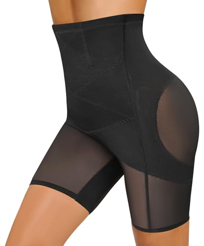 Tuopuda Faja Reductora Mujer Pantalones Cortos Moldeadores Adelgazante Cintura Alta Control Barriga Invisible Faja Postparto(Negro,M)