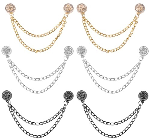 6st Multifunktionale Magnetische Kleidungsklammern, Magnete für Kleidung Magnet mit Kette Magnetische Brosche Ohne Anstecknadeln für Schals Hijabs Hosen Hemdärmel (Rund Rosa)