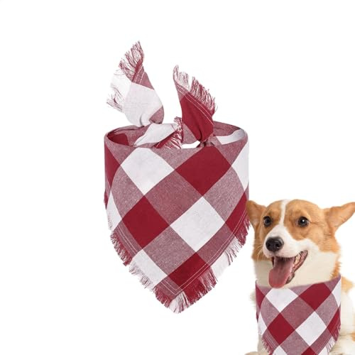 Dekorativ hundhalsduk, Triangelhundsnusnäsduk Rutig Hund Bandana